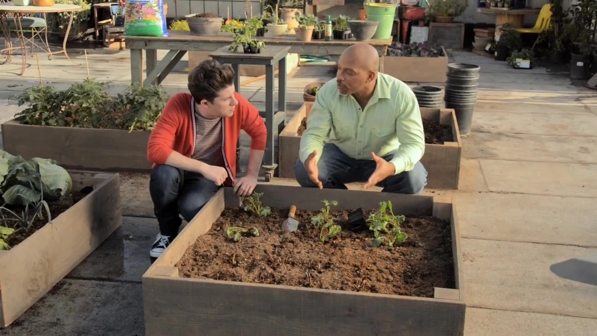 Two gardeners featured in the HGTV spot