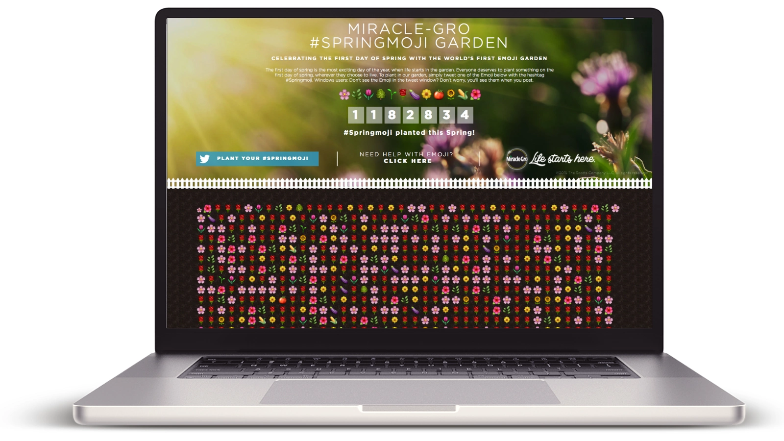 Original Springmoji campaign graphic: tweet one of these emojis with #Springmoji to plant in the garden