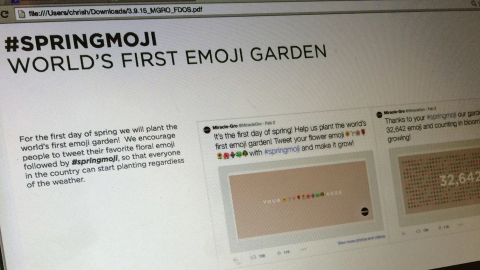 SpringMoji campaign presentation featuring the world’s first emoji garden